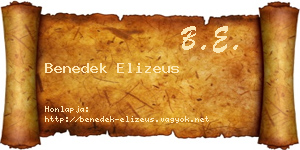 Benedek Elizeus névjegykártya